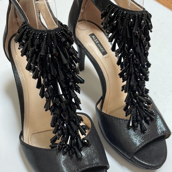 Alex Marie black beaded cut out heels size 6.5 - Picture 4 of 10